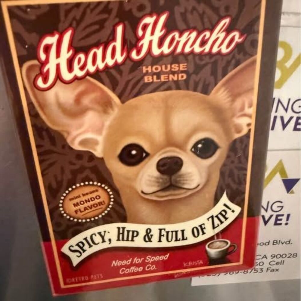 Retro Pets Chihuahua Head Honcho Coffee Magnet doggy funny humor